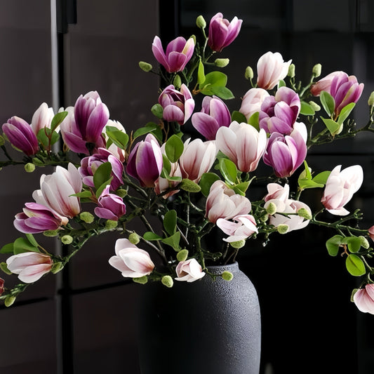 Elegante Zijden Magnoliabloemen Set van 4 Stuks – 68 cm