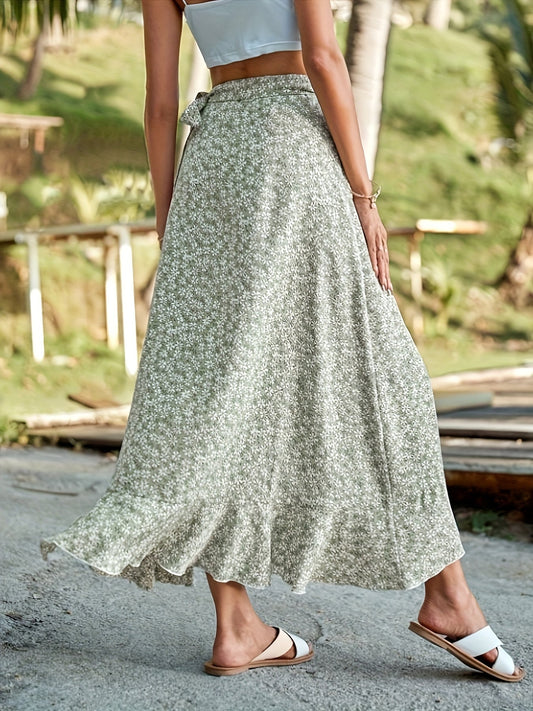 Wikkelrok met Bloemenprint en Speelse Ruches voor Dames