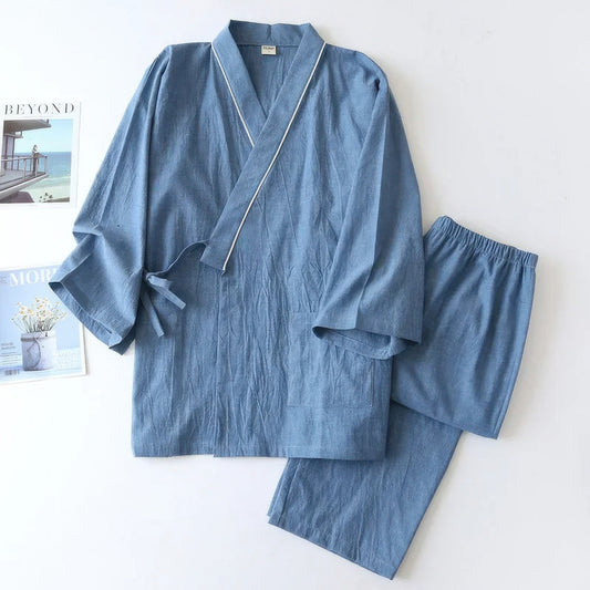 Traditionele Japanse Heren Pyjamaset met Kimono Stijl