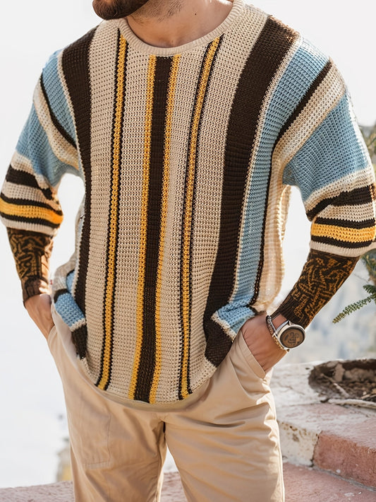 Casual Striped Knit Sweater – Comfortable & Breathable