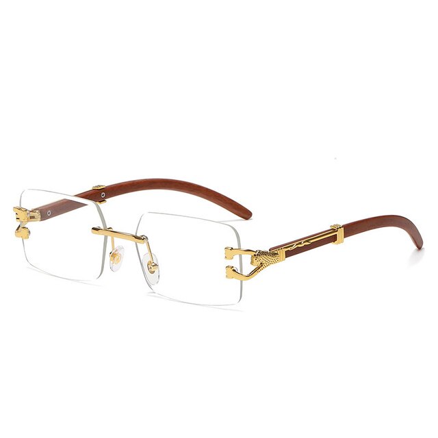 Randloze Zonnebril met Blauwe Gradient Glazen – UV400 Bescherming