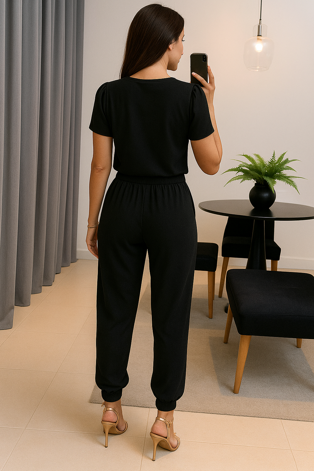 Tweedelige dames set met kleurrijke print