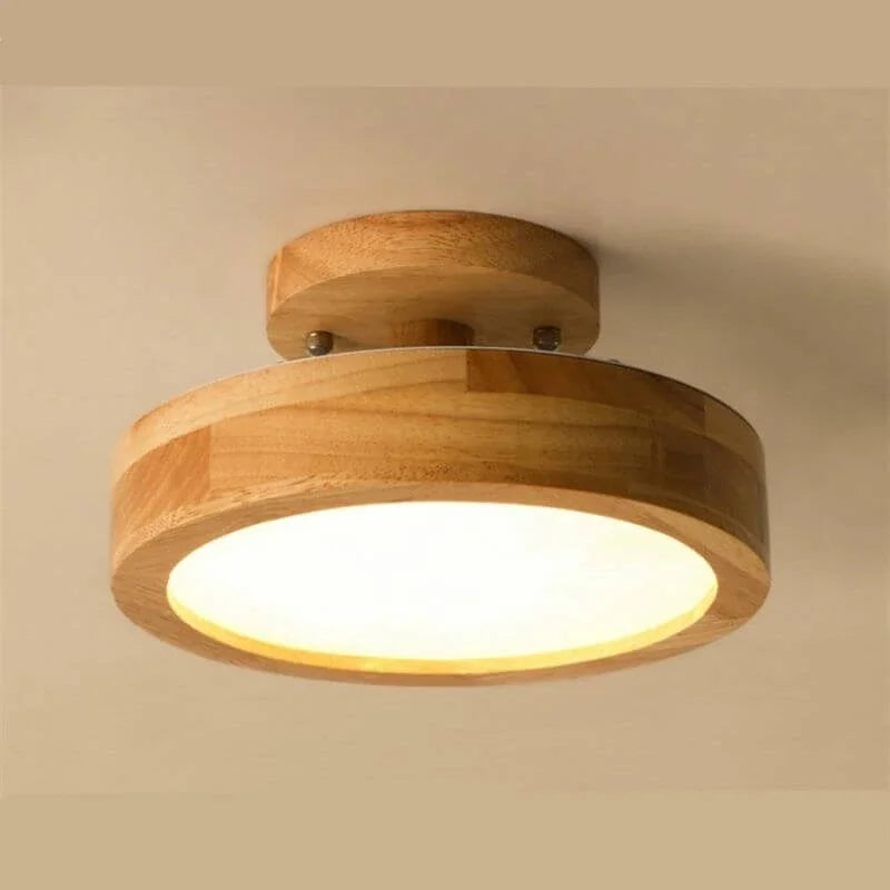 Moderne Plafondlamp van Hout met LED – Stijlvolle Verlichting