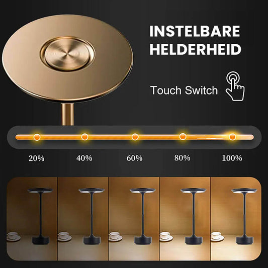 Draadloze LED Tafellamp – Oplaadbaar, Dimbaar & Sfeervol Verlichting