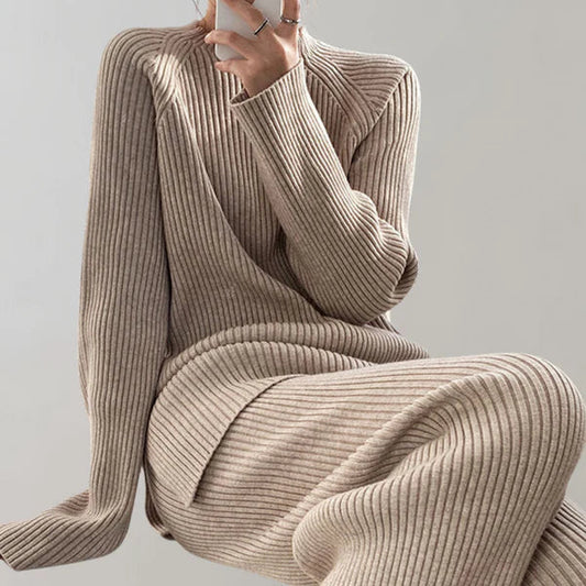 Geribde dames set met stretch