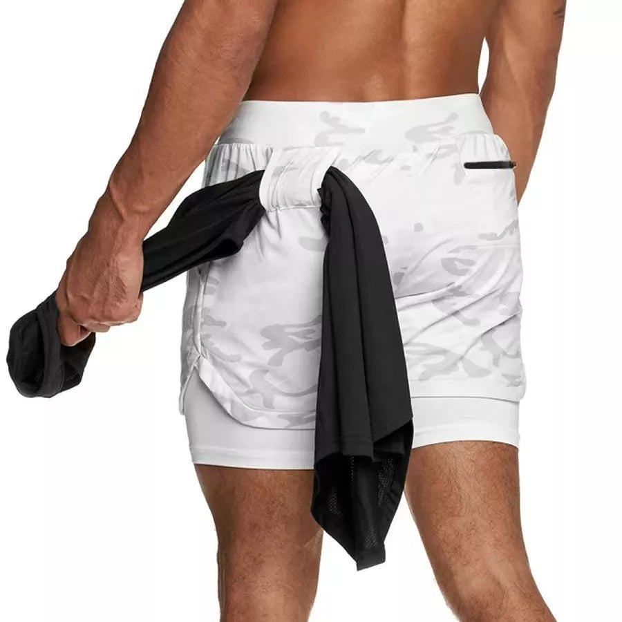 2-in-1 Hardloopshorts voor Heren met Compressiebroek en Ritszak