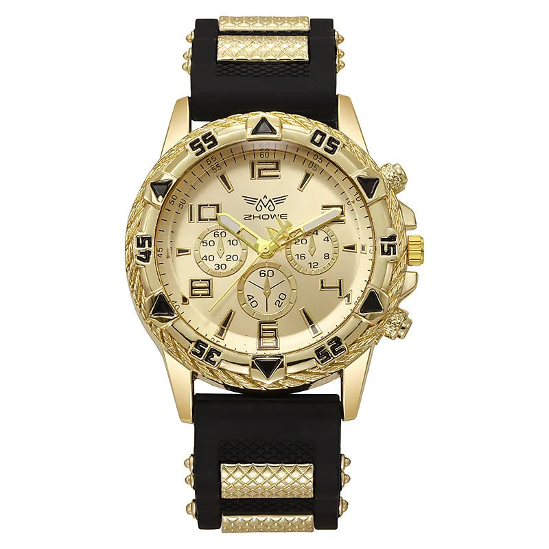 Stijlvol Heren Quartz Horloge - Luxe Stalen & Siliconen Band, Shockbestendig-Novormo