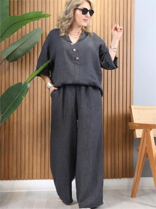 Loungewear Set Dames – Zachte Zomerset met Losse Pasvorm
