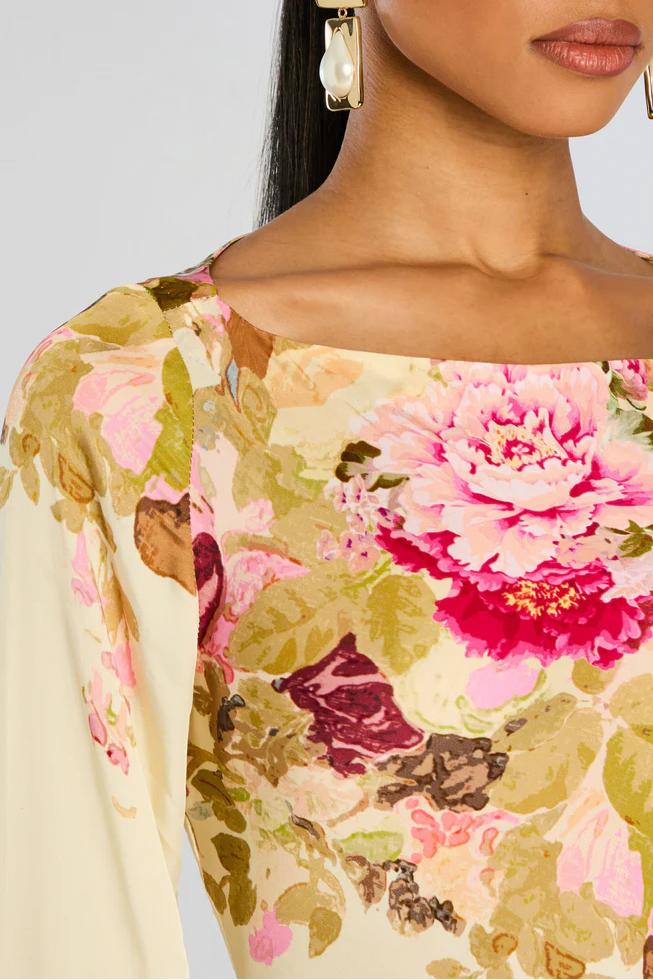 Lange Damesjurk met Bloemenprint en Wijde Mouwen – Elegant en Luchtig