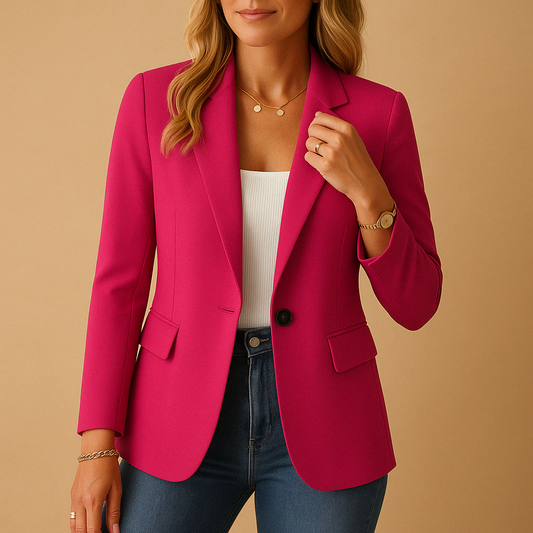 Elegante Getailleerde Damesblazer met Comfortabele Pasvorm