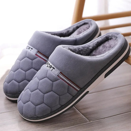 Men’s Blue Slippers with Thick Sole and Cozy Lining