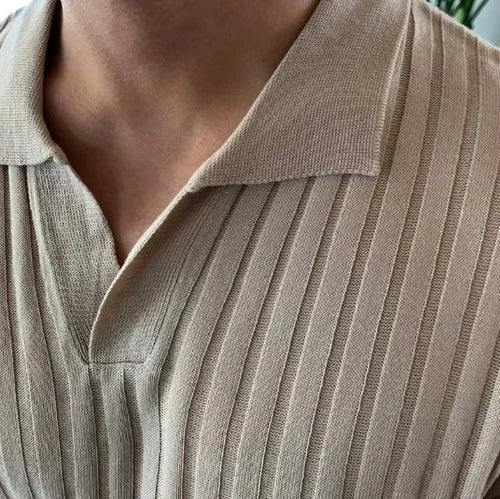 Luchtig Geribd Poloshirt met Korte Mouwen voor Heren – Zomerse Look