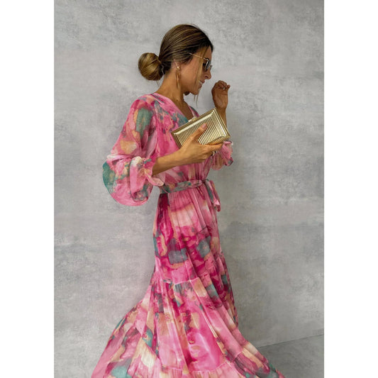 Lange dames maxi jurk met lange mouwen – elegant en comfortabel