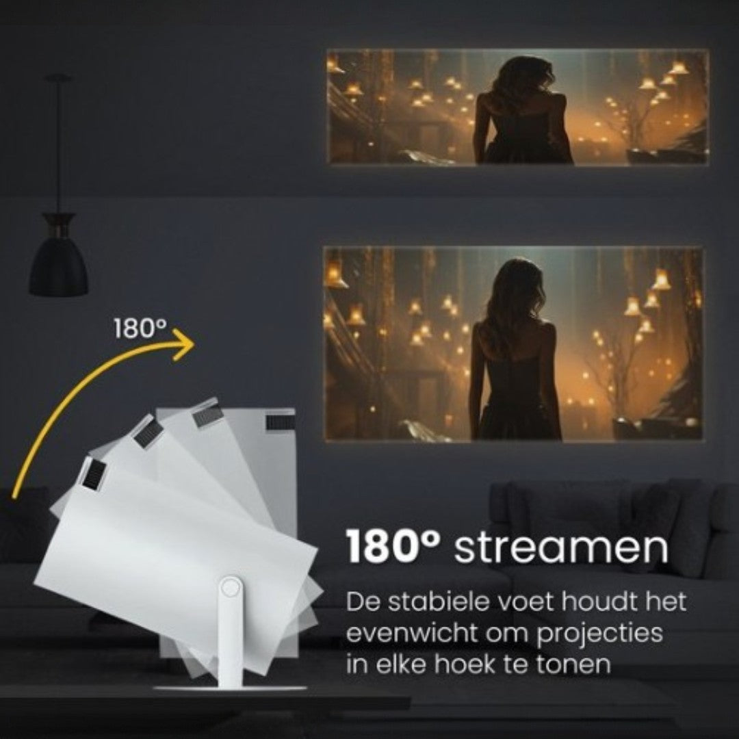 Mini Draadloze Projector 4K – Voor Thuisbioscoop & Outdoor Films