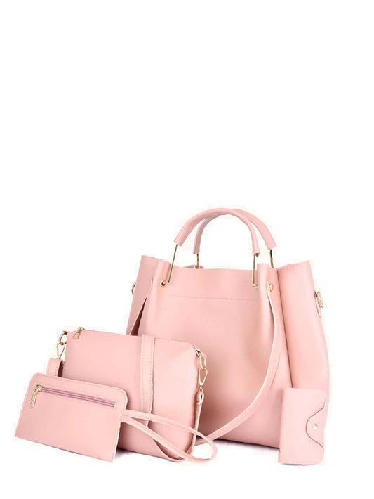 Dames Satchel Tas Set (4-delig) met Dubbele Handvatten – Stijlvol & Praktisch