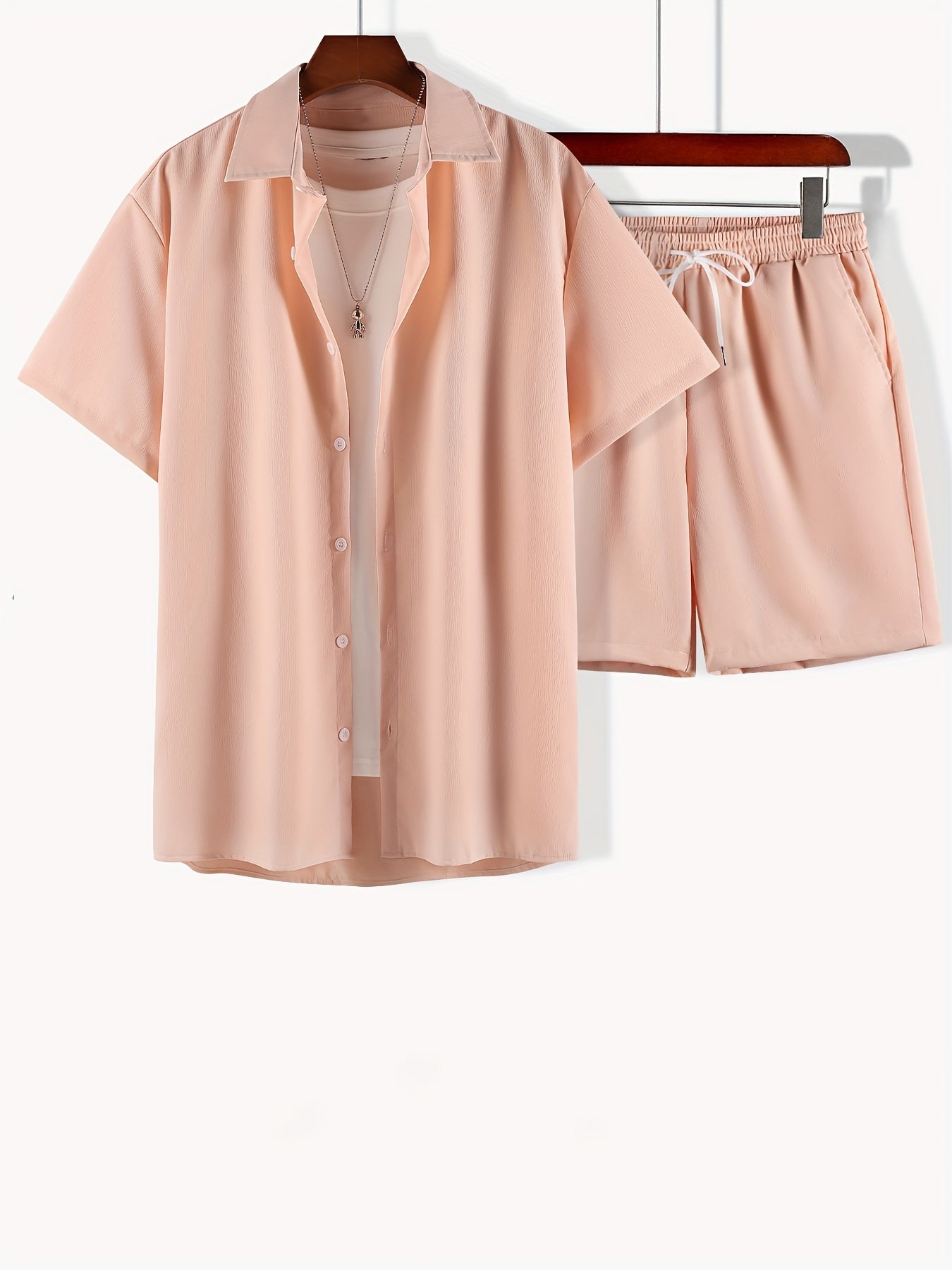 Tweedelige heren zomerset – overhemd met reverskraag en korte broek