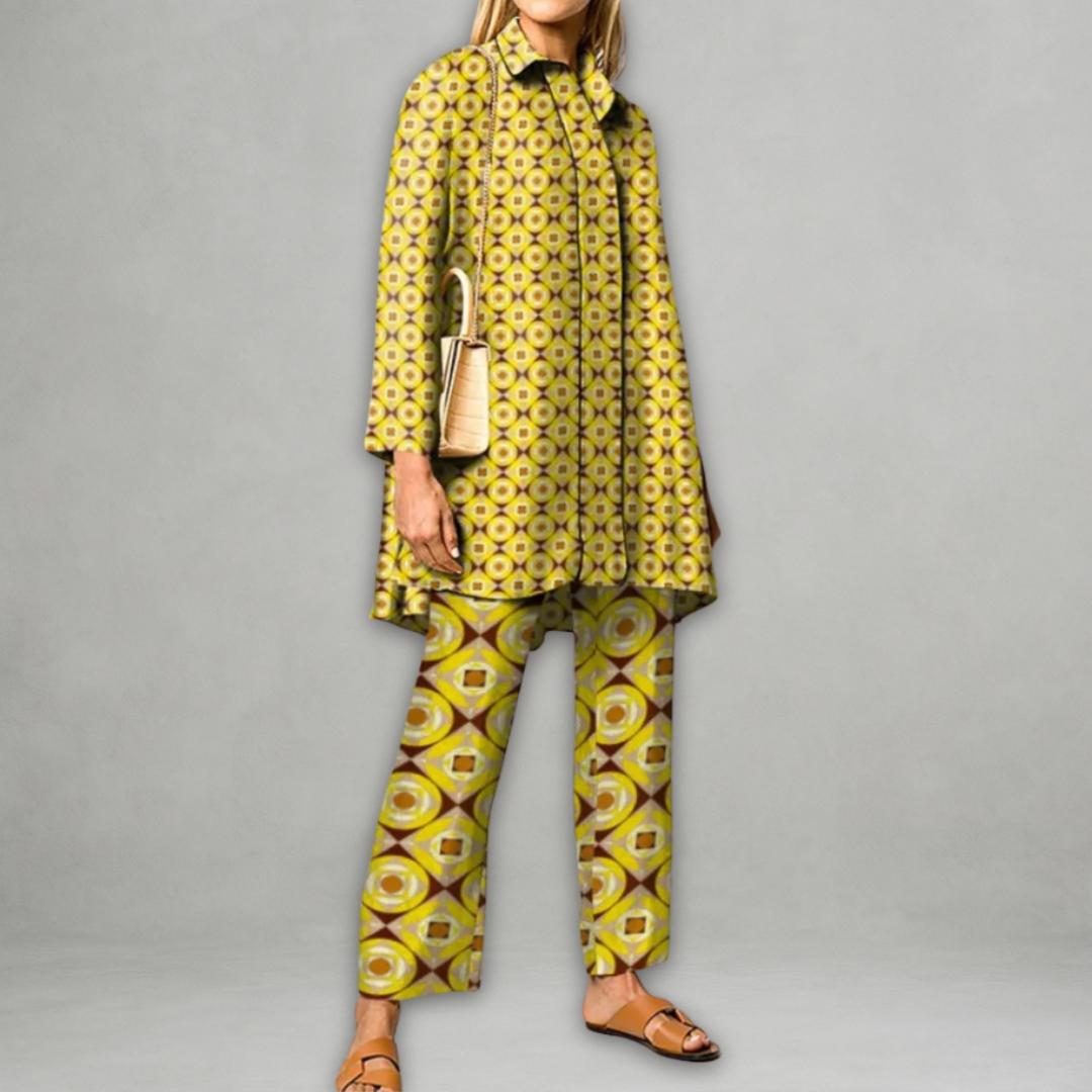 Grafische Co-ord Set voor Dames – Rechte Pasvorm & Statement Look