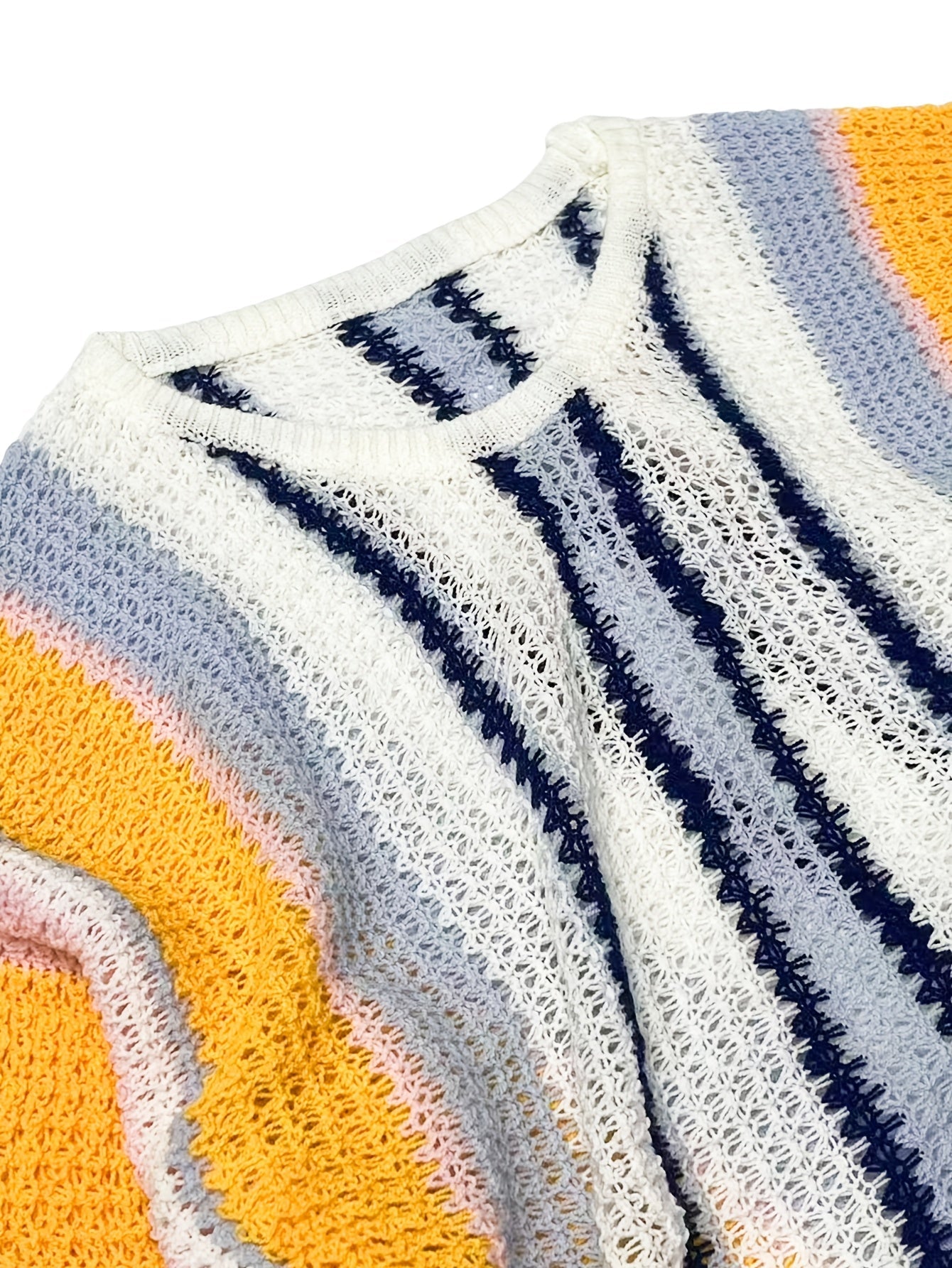 Luchtige Gebreide Heren Trui met Brede Strepen