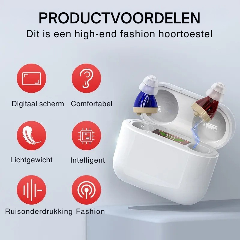 Onzichtbaar Hoortoestel voor Volwassenen – Kristalhelder Geluid & Oplaadbaar