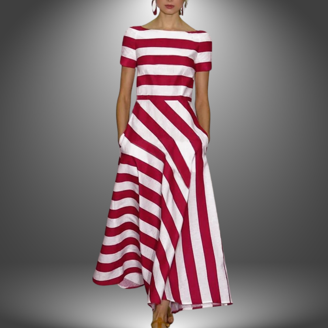 Riviera Stripe Maxi Dress – Diagonal Stripes & Stylish Statement