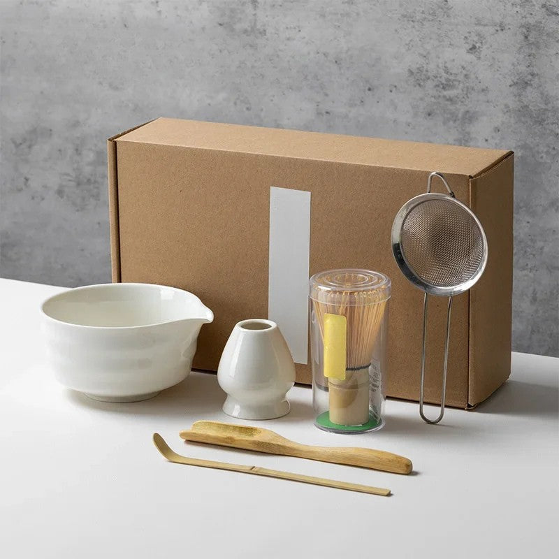 Matcha complete Theeset 6-delig – Kom, Bamboe Klopper, Lepel & Accessoires