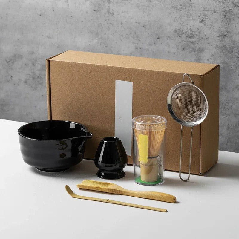 Matcha complete Theeset 6-delig – Kom, Bamboe Klopper, Lepel & Accessoires