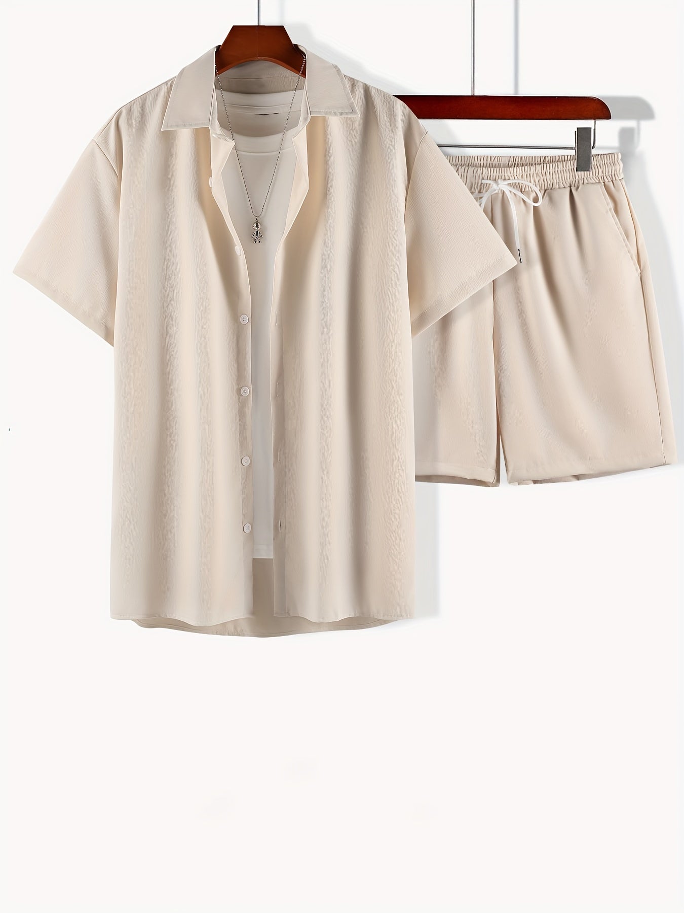 Tweedelige heren zomerset – overhemd met reverskraag en korte broek