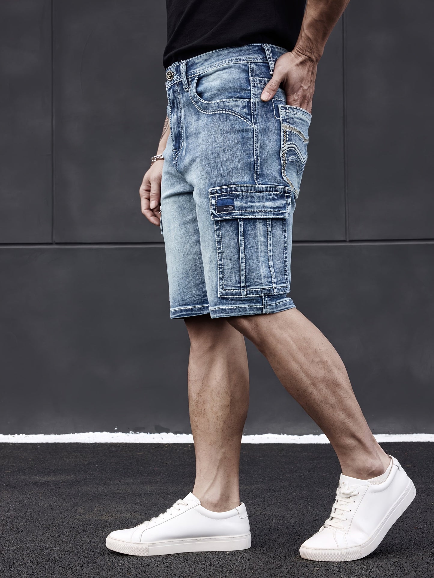 Men's Multi-Pocket Denim Shorts – Practical & Comfortable