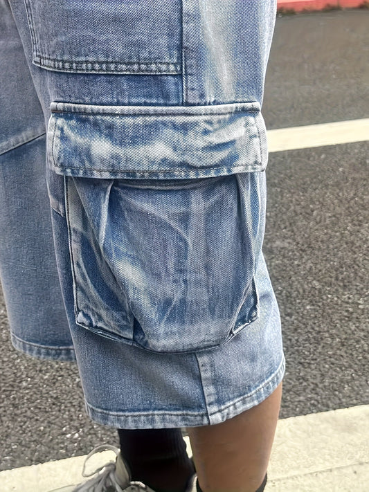 Denim cargo shorts voor heren