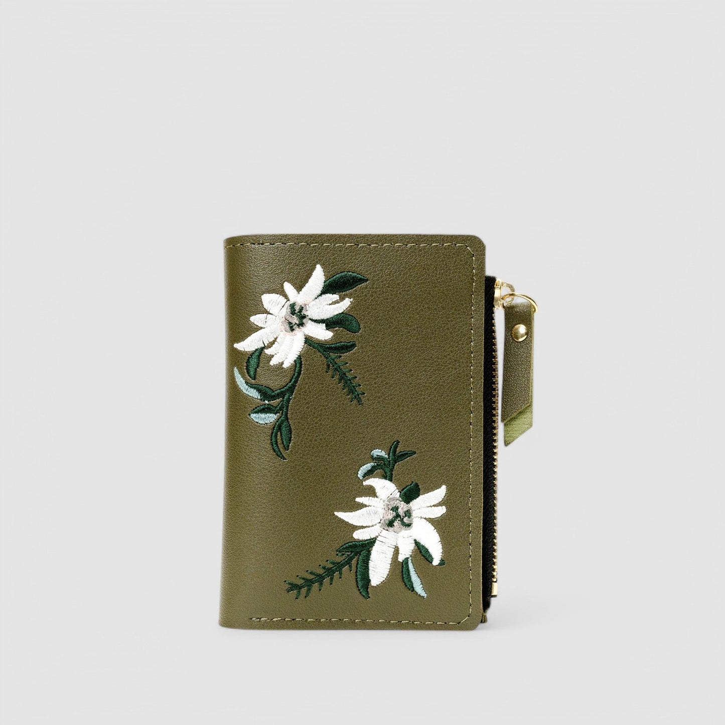 Dames portemonnee met geborduurde details