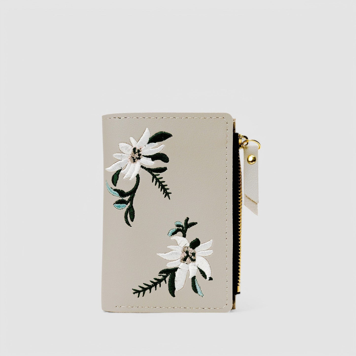 Dames portemonnee met geborduurde details