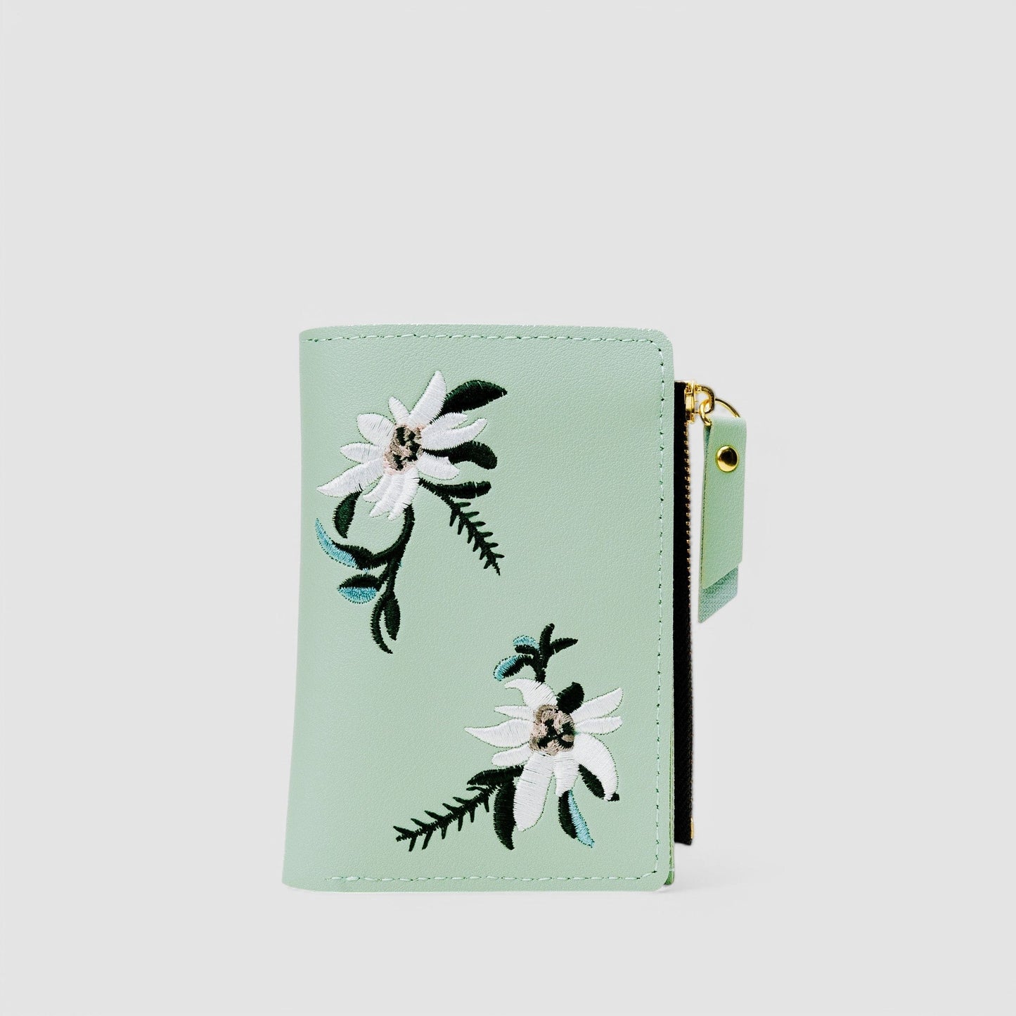 Dames portemonnee met geborduurde details