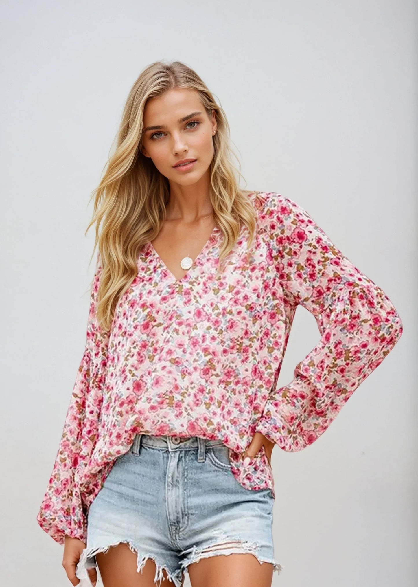 Luchtige Dames Blouse met Bloemenprint en Losvallende Pasvorm