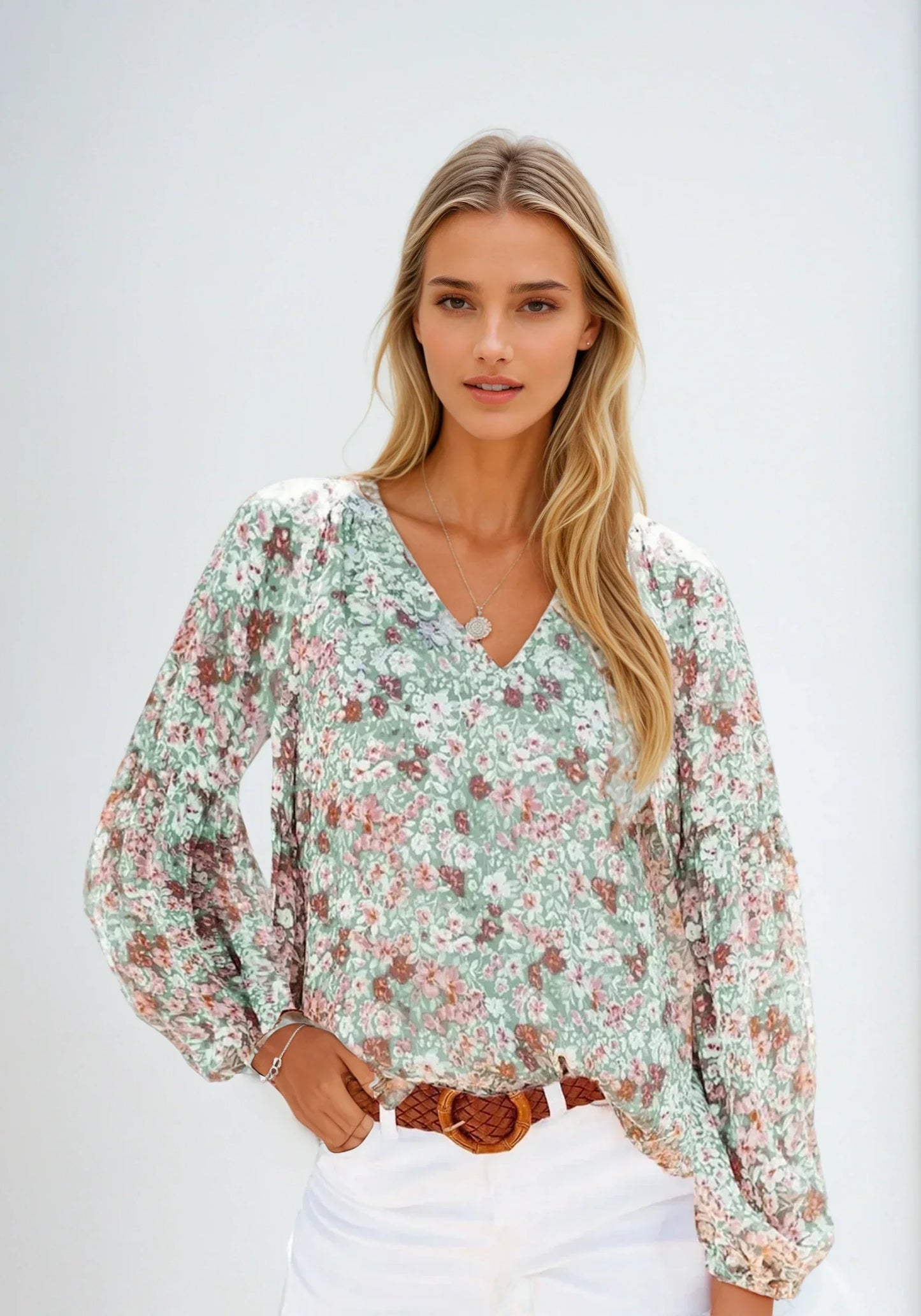 Luchtige Dames Blouse met Bloemenprint en Losvallende Pasvorm