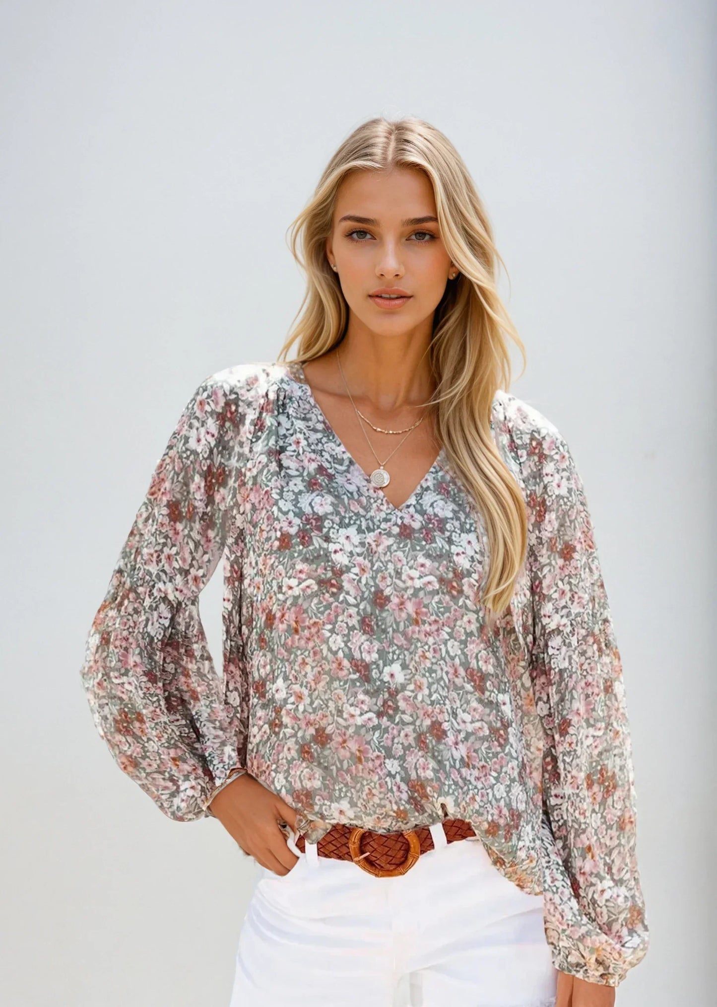 Luchtige Dames Blouse met Bloemenprint en Losvallende Pasvorm