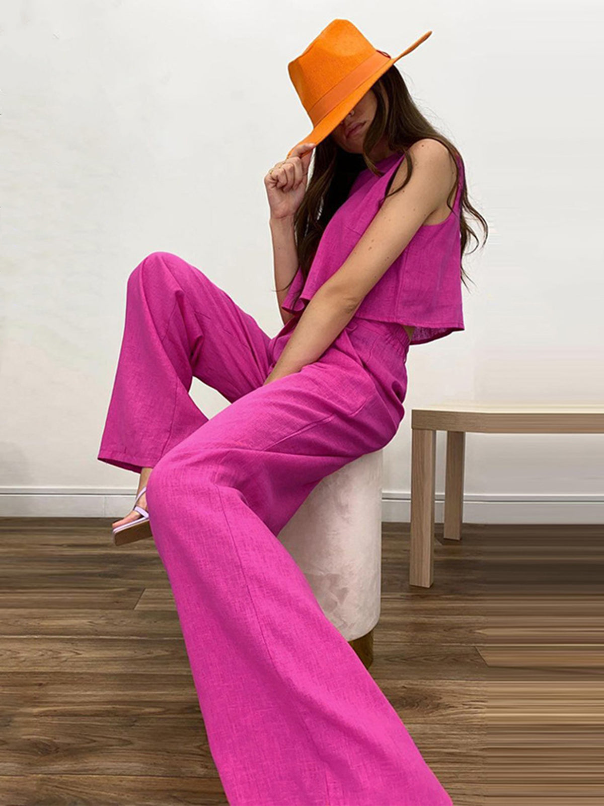 Luchtige Boho Set met Wijde Broek voor Dames