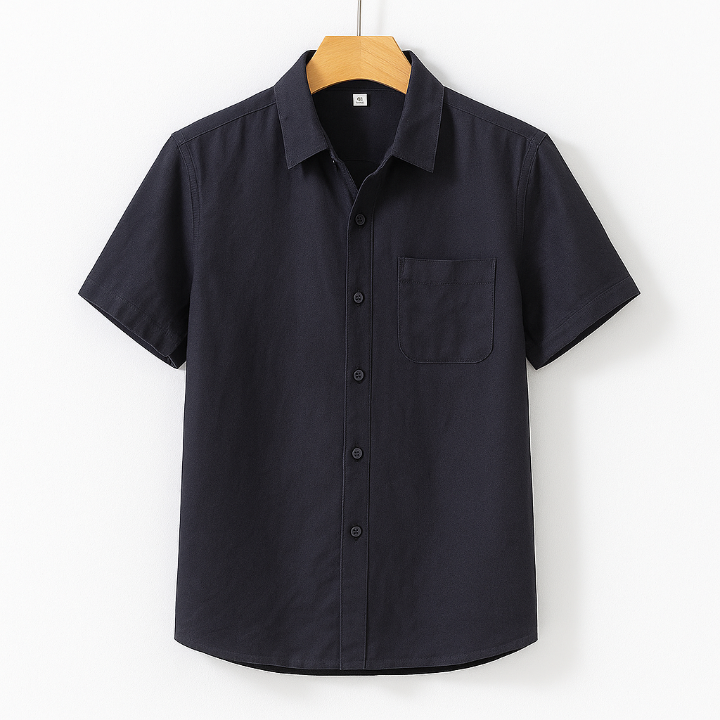 Linnen Heren Overhemd met Korte Mouwen en Borstzak – Zomerproof