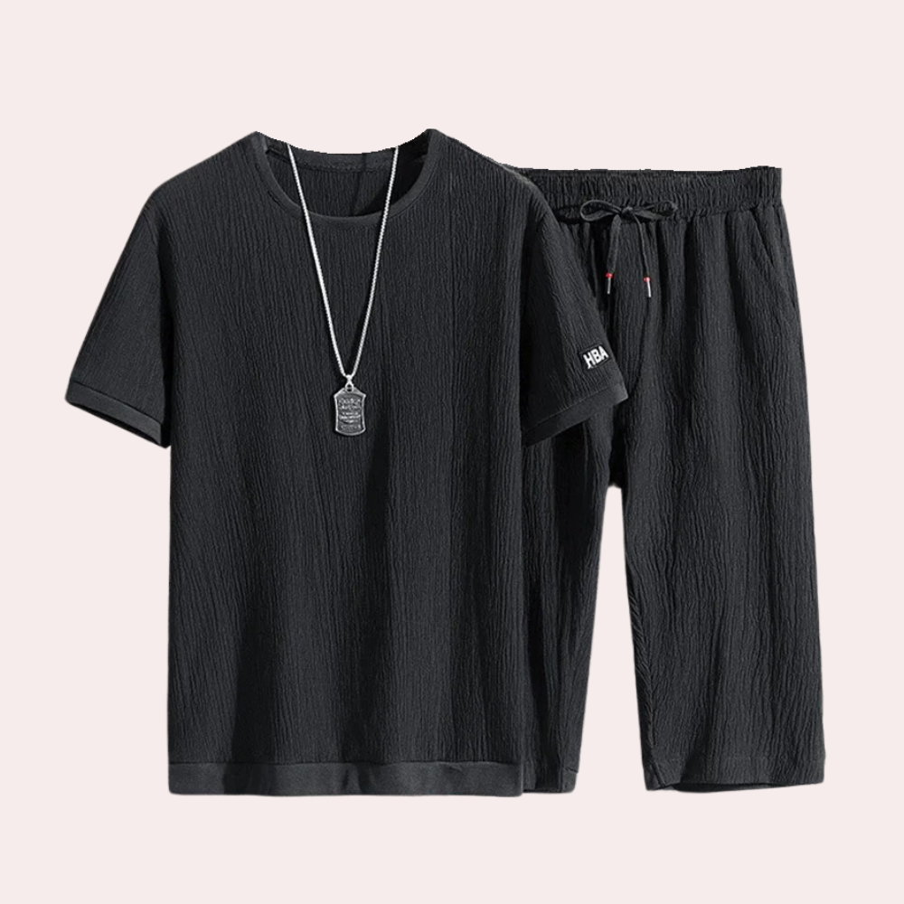 Luchtige herenset met sportieve look