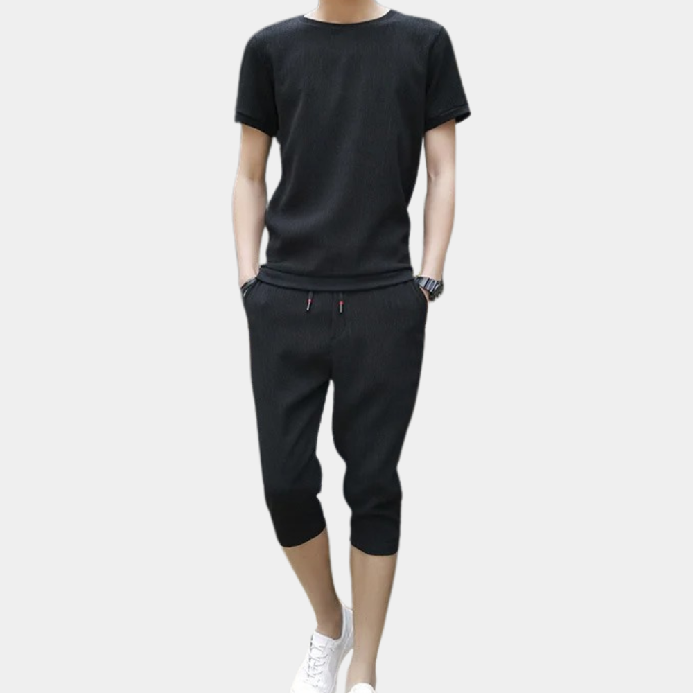 Luchtige herenset met sportieve look