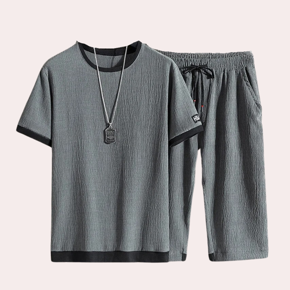 Luchtige herenset met sportieve look