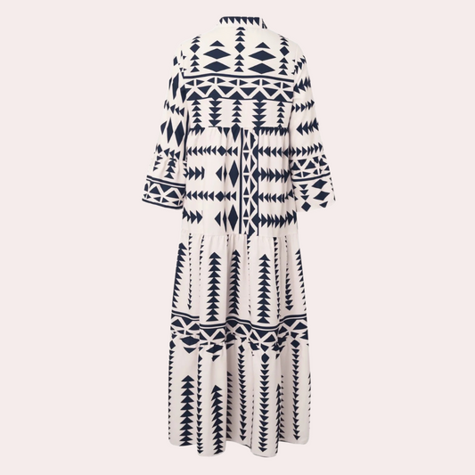 Boho Maxi-Jurk met Lange Mouwen – Luchtig & Elegant