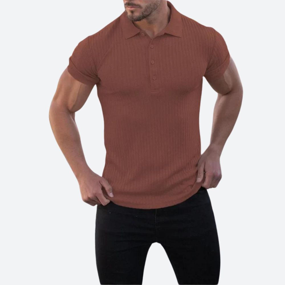 Heren Poloshirt – Ribstructuur & Getailleerd