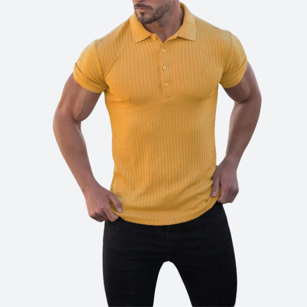 Heren Poloshirt – Ribstructuur & Getailleerd