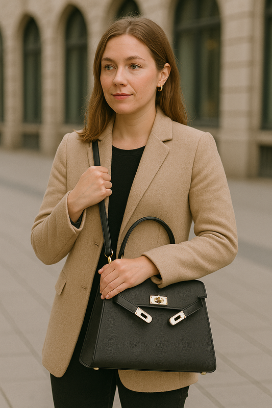 Luxe Dames Handtas met Metalen Sluiting