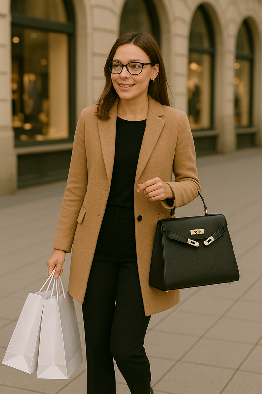 Luxe Dames Handtas met Metalen Sluiting