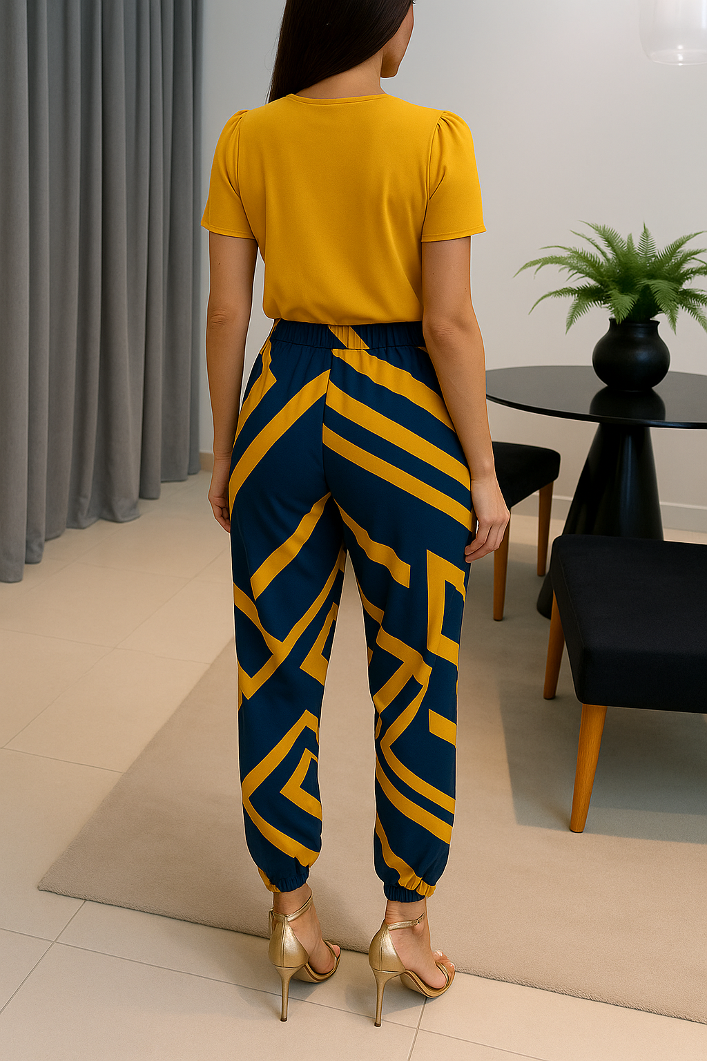 Tweedelige dames set met kleurrijke print