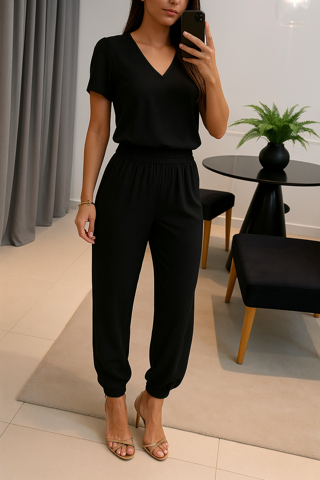 Tweedelige dames set met kleurrijke print