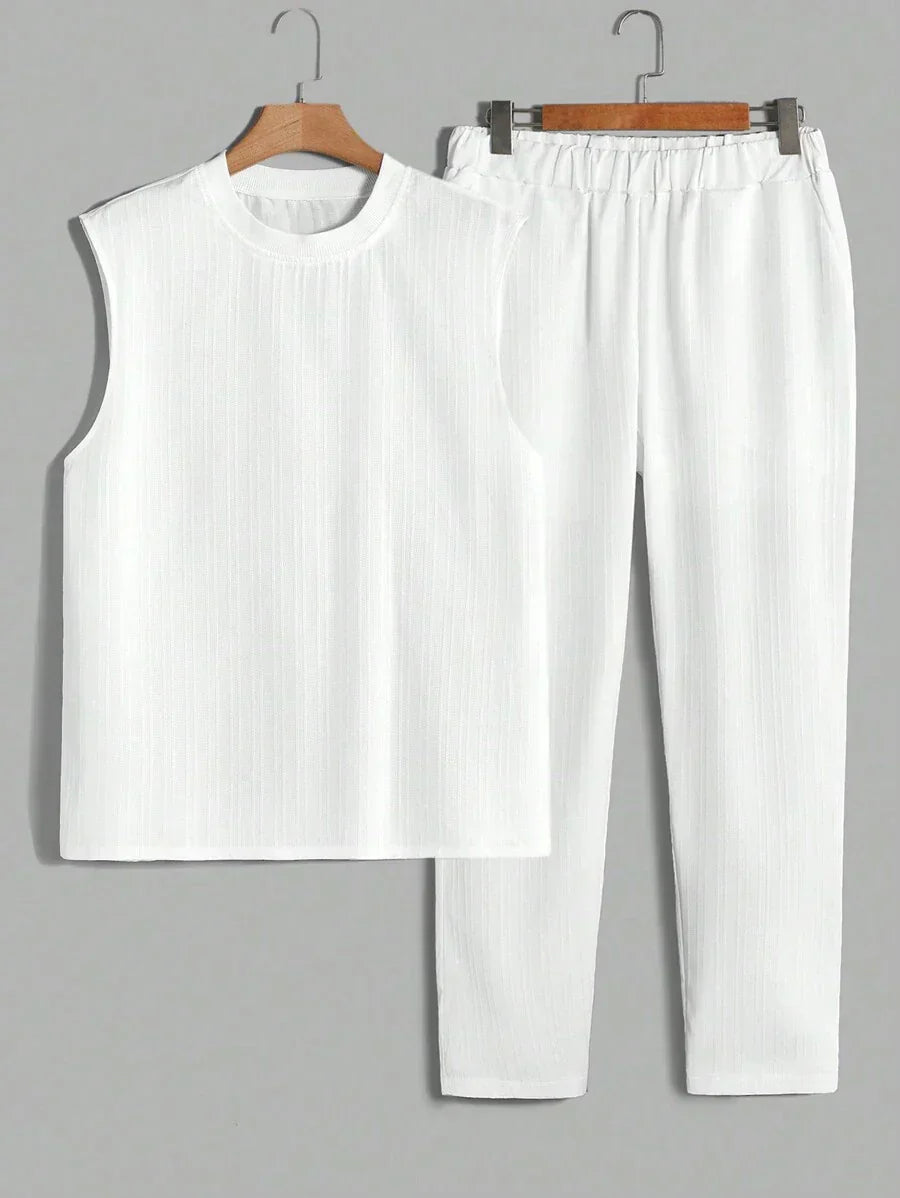 Zomerse Herenset – Mouwloos, Lichtgewicht en Ademend voor Warme Dagen