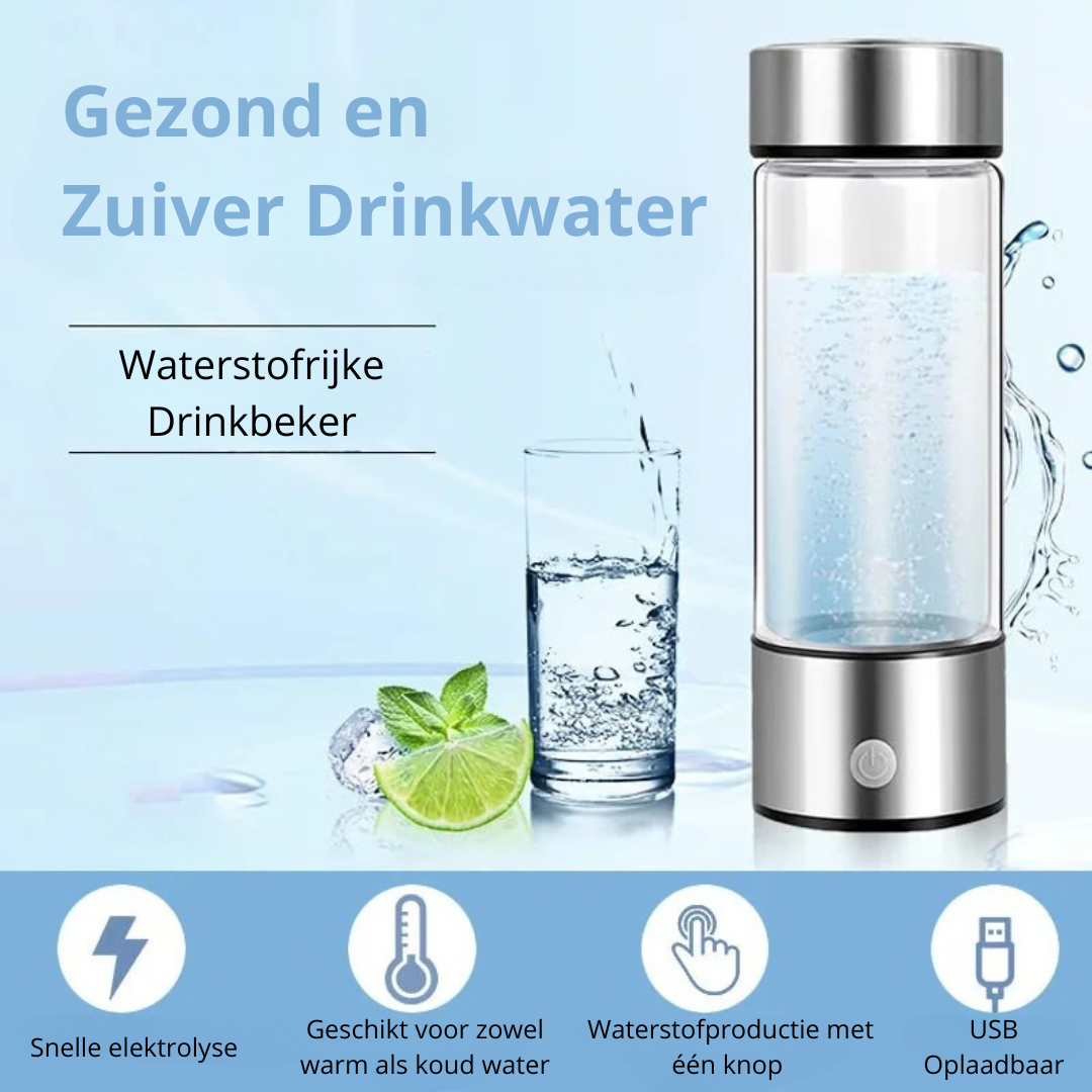 Waterstof Waterfles 420ml – Detox & Antioxidanten Boost
