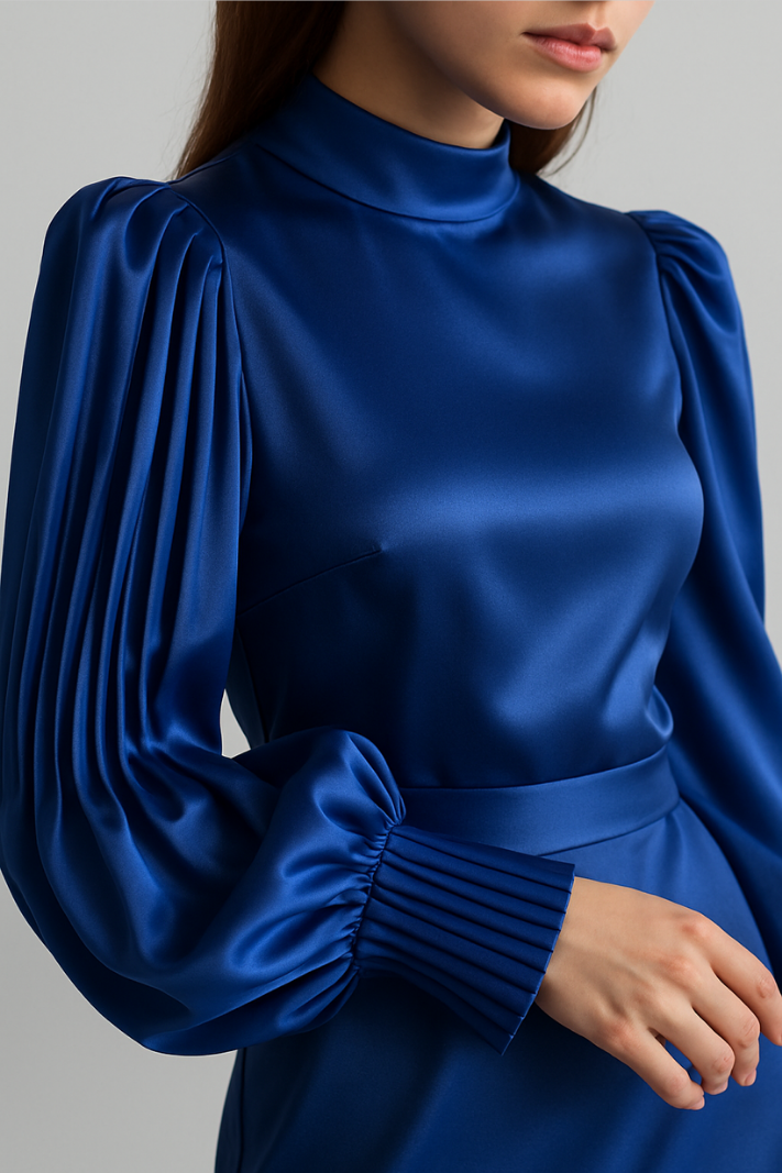 Elegante geplisseerde maxi jurk